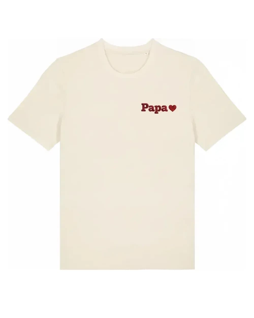 T-shirt écru personnalisé à l’unité, marquage cœur en pièce unique