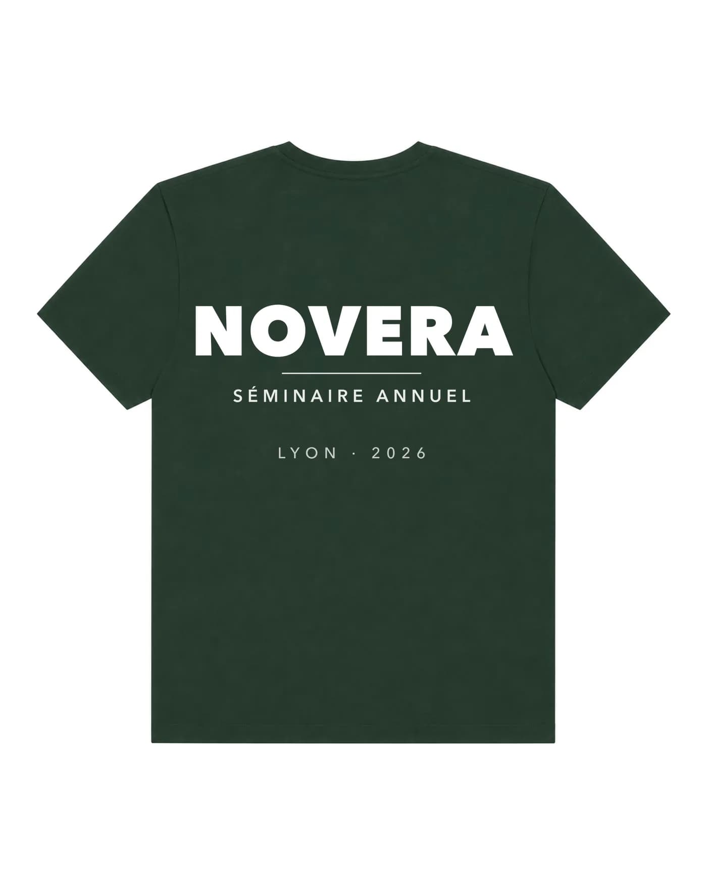 T-shirt de team building personnalisé vert bouteille, même logo d’entreprise pour une troisième équipe