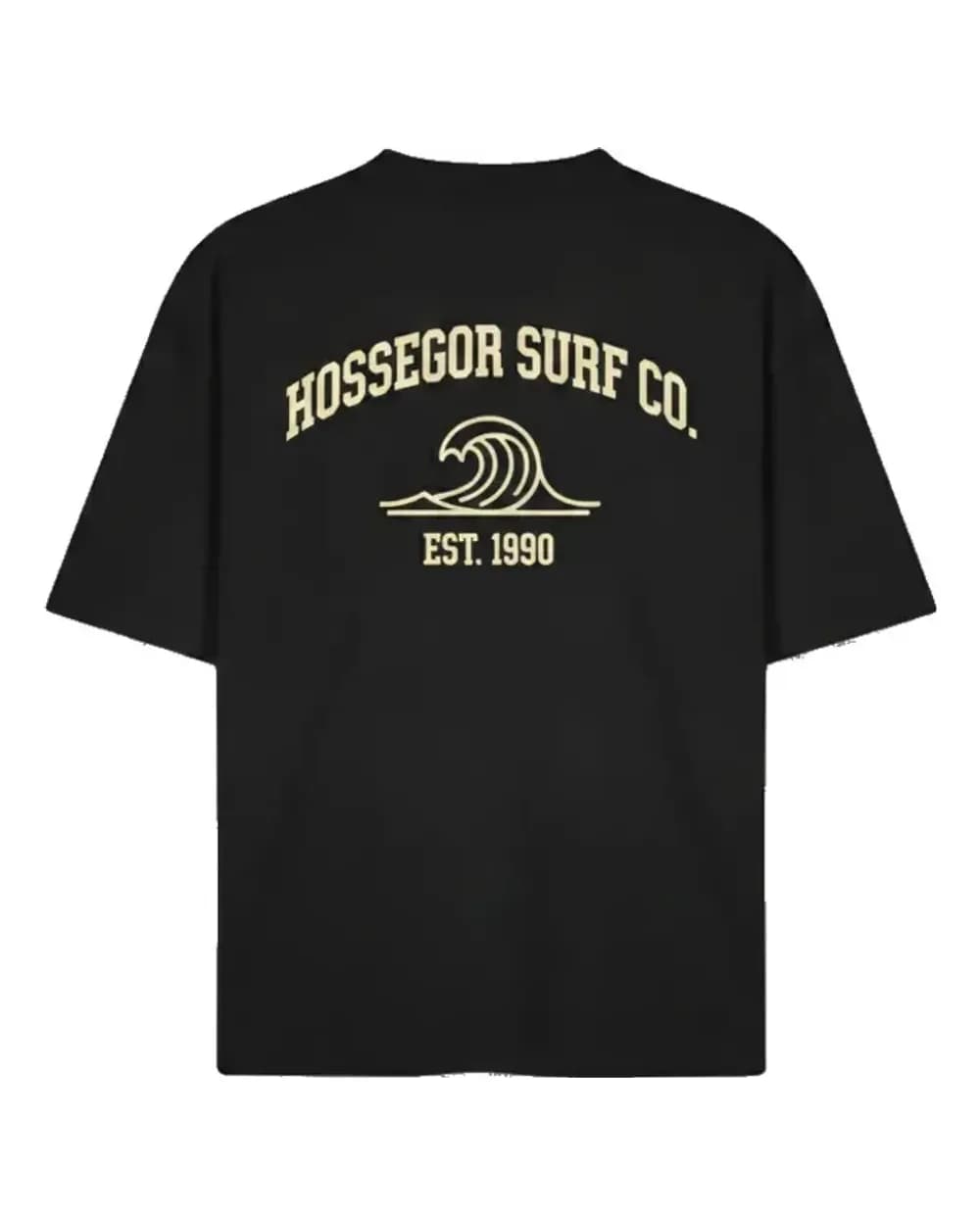 T-shirt noir personnalisé, visuel Hossegor Surf Co au dos