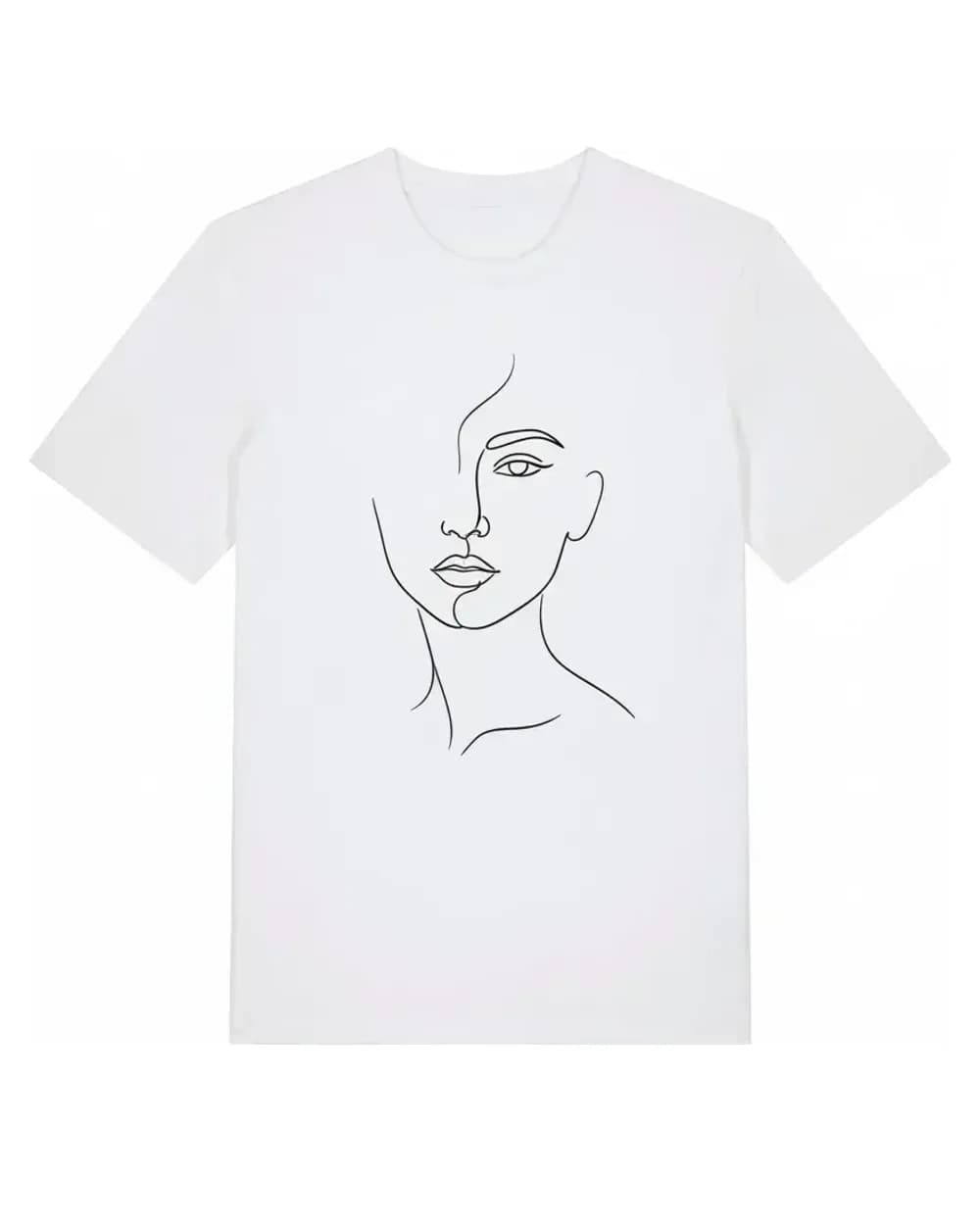 T-shirt blanc personnalisé, impression artistique pleine couleur en DTF