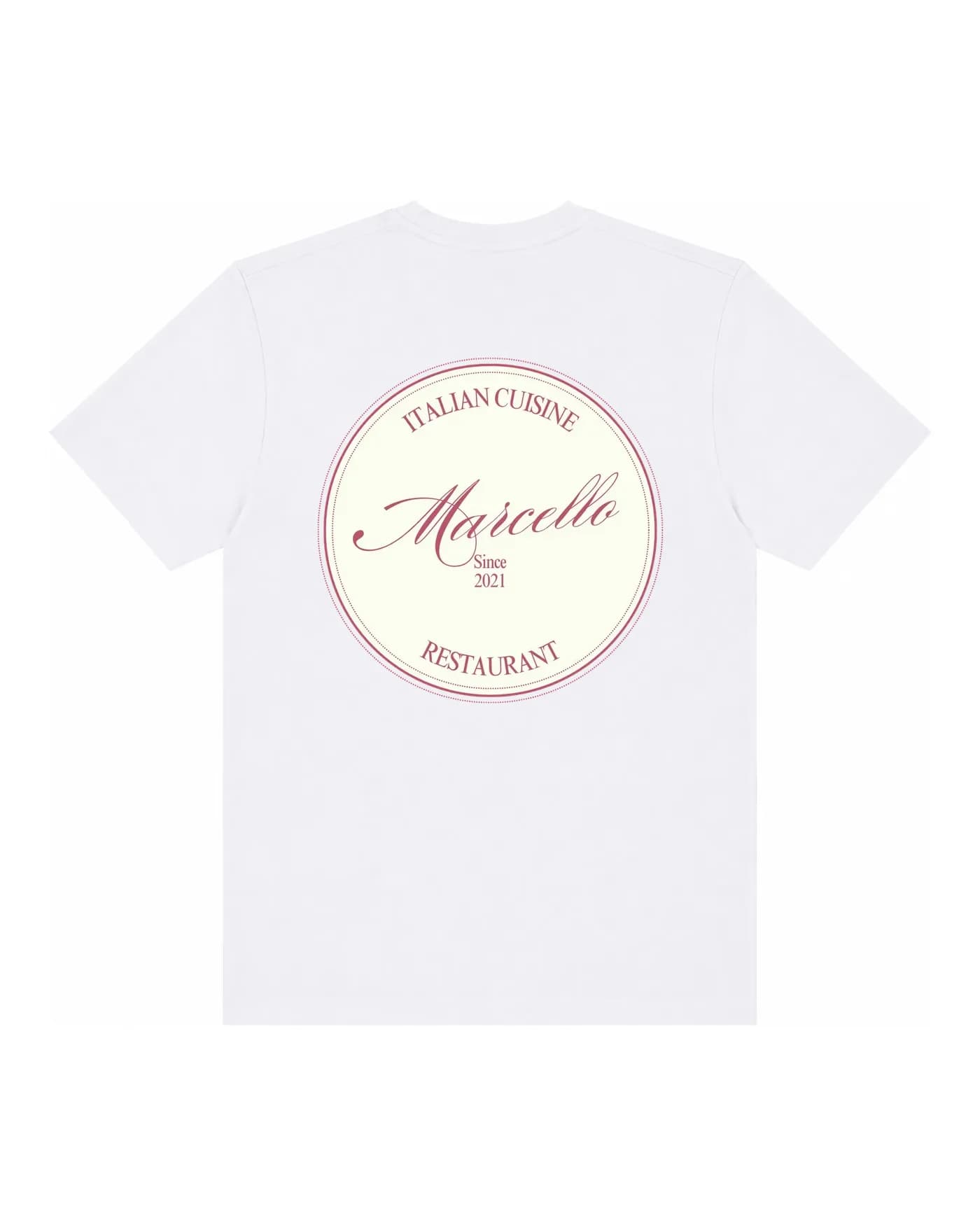 T-shirt blanc avec un logo imprimé simple, tarif dégressif au volume