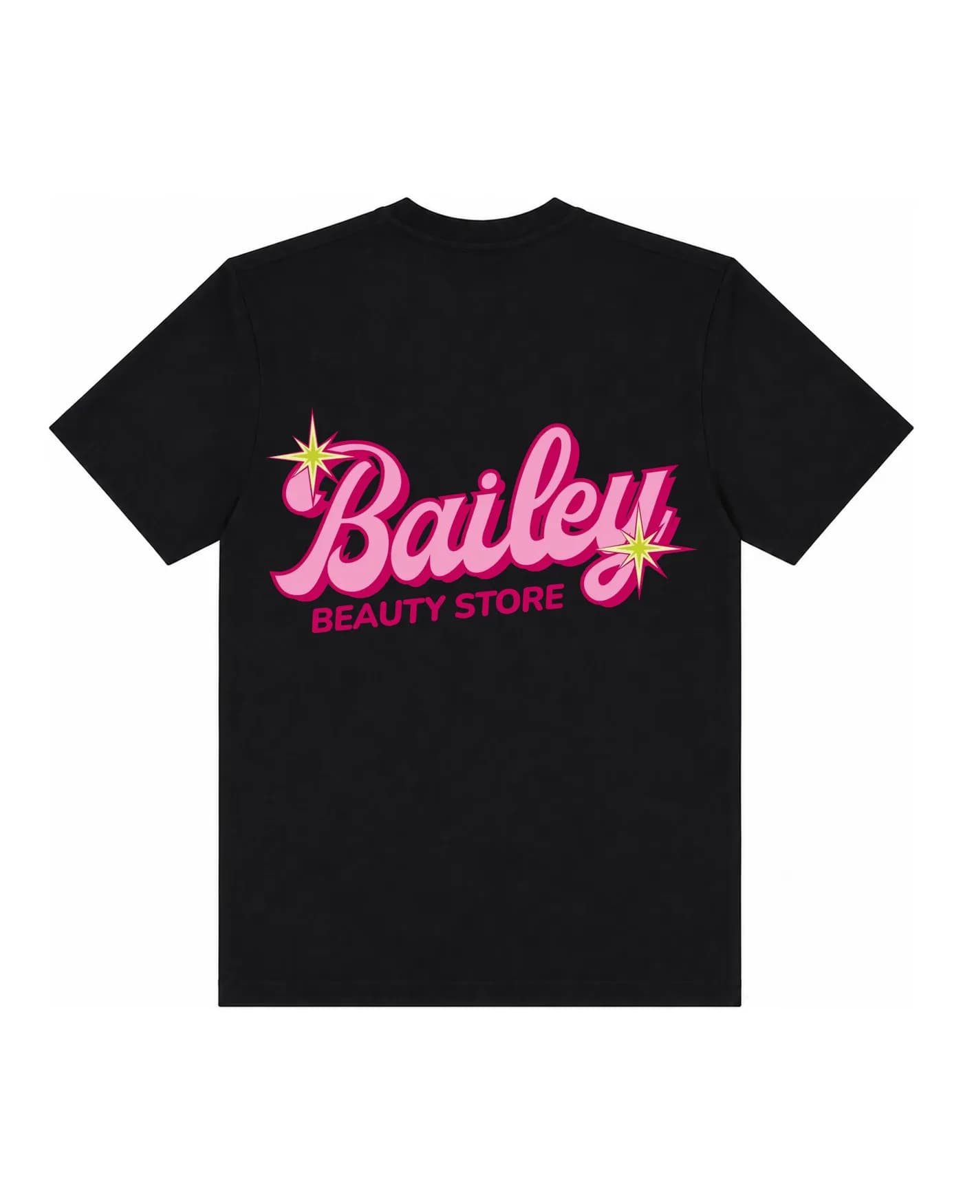 T-shirt noir avec un visuel photo imprimé en couleurs illimitées