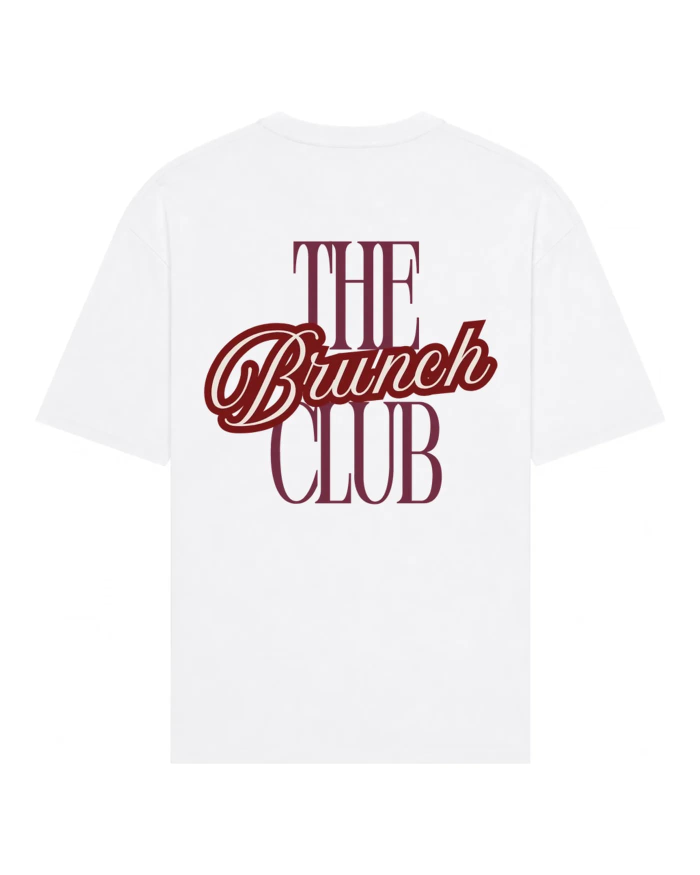 T-shirt blanc d’une série d’établissement, logo imprimé dans le dos