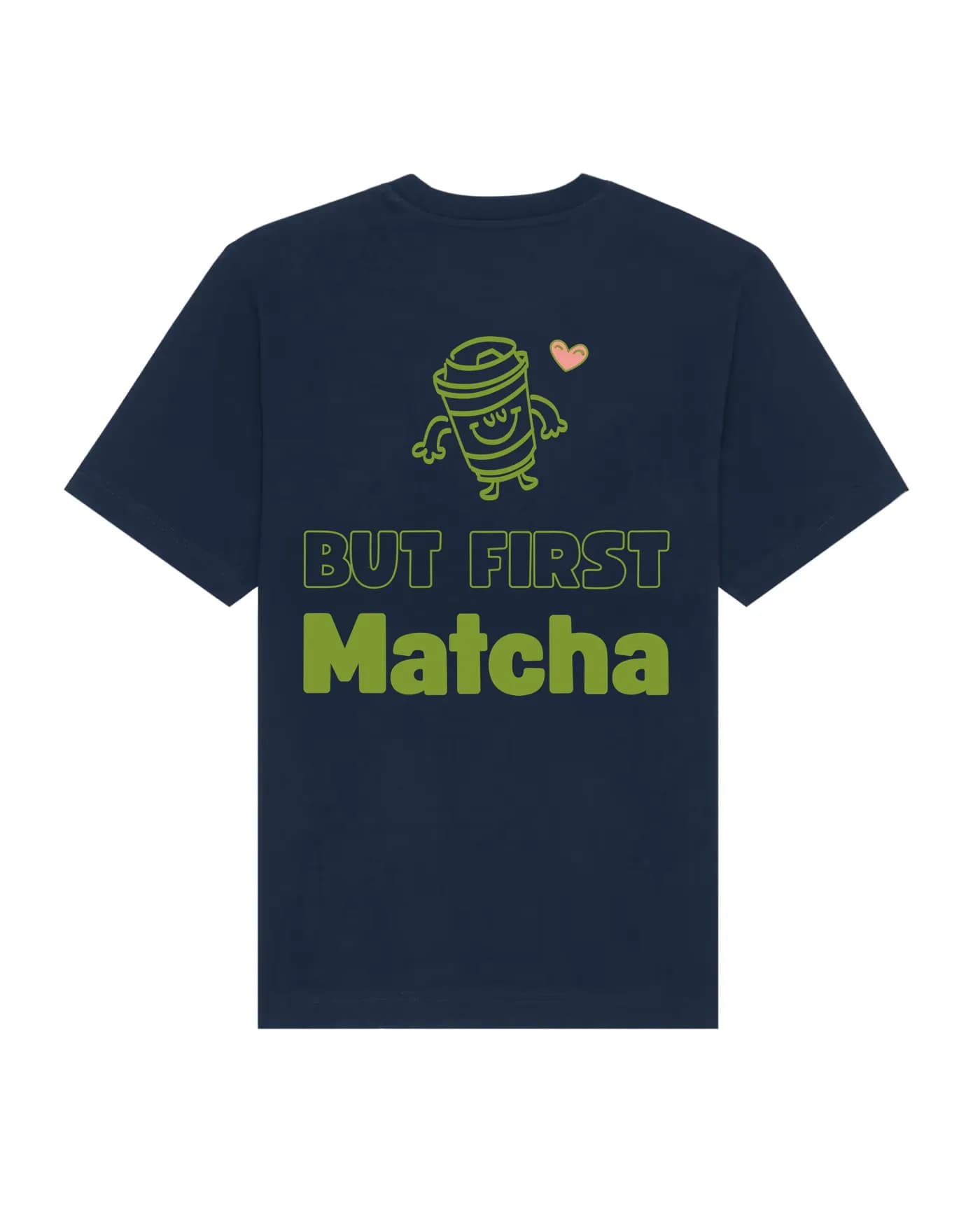 T-shirt bleu marine avec une illustration imprimée en couleurs dans le dos