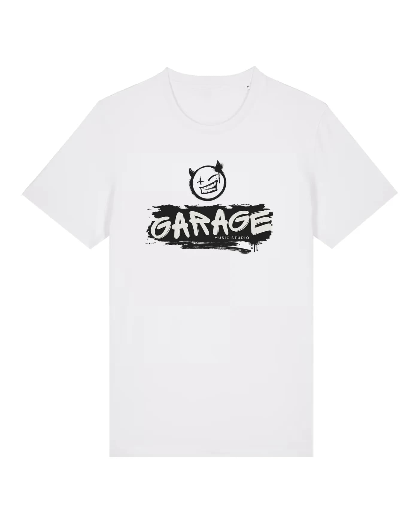 T-shirt blanc avec un visuel en aplats imprimé en grand format dans le dos