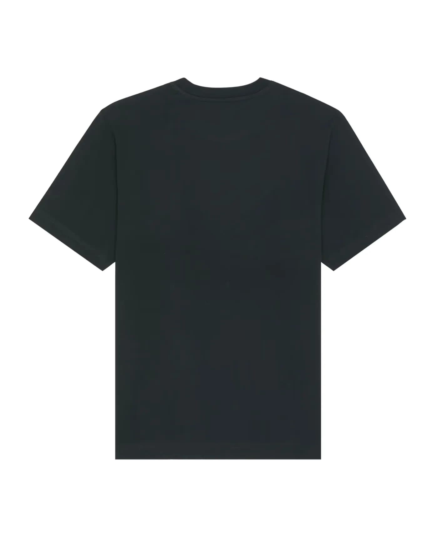 Logo Lightlab imprimé sur un t-shirt noir, marquage identique sur toute une série, t-shirt nu