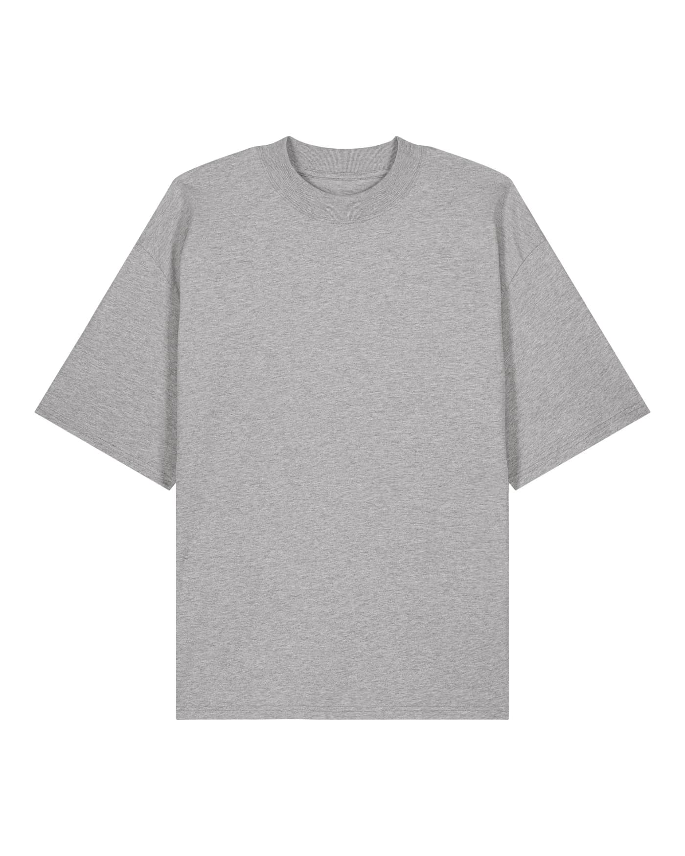 T-shirt Basile à personnaliser, coupe boxy en 100 % coton bio 200 g/m², coloris gris chiné