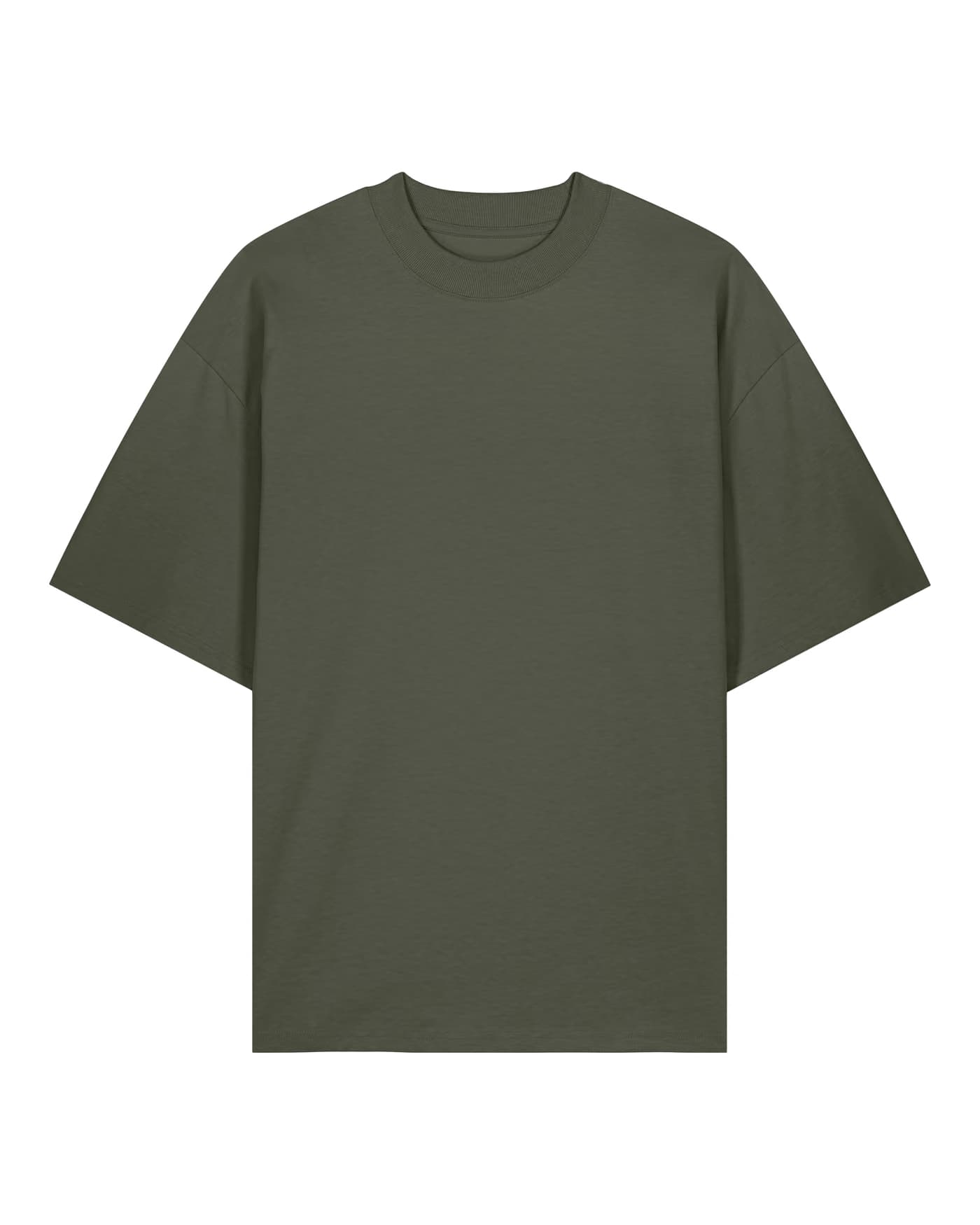 T-shirt Basile à personnaliser, coupe boxy en 100 % coton bio 200 g/m², coloris kaki