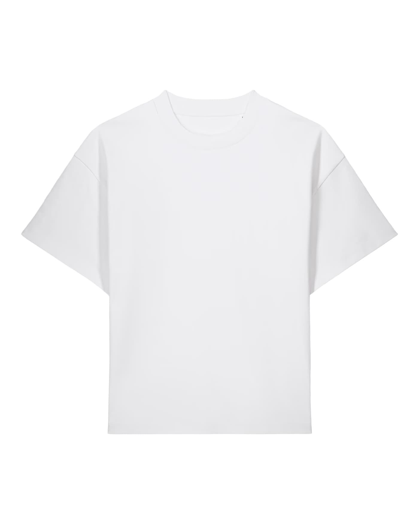 T-shirt Hector à personnaliser, coupe drop épaule en 100 % coton bio 370 g/m², coloris blanc