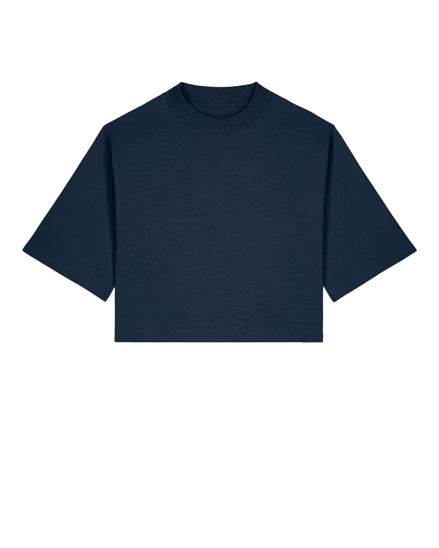 T-shirt Ninon à personnaliser, coupe crop en coton bio 200 g/m², coloris bleu marine
