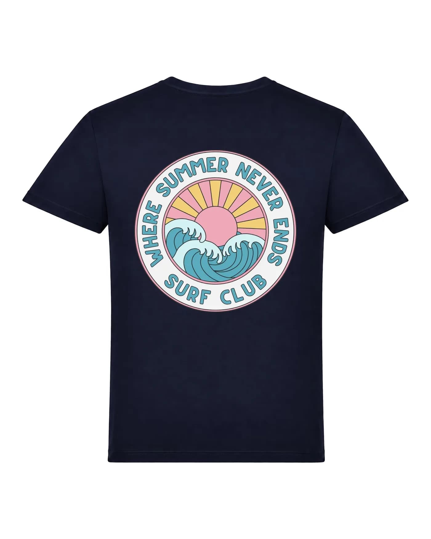 T-shirt de sport bleu marine en maille technique, écusson de club imprimé en grand dans le dos